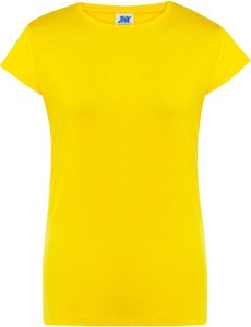 Żółta bluzka JK Collection w stylu casual z krótkim rękawem z bawełny