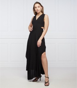 Czarna sukienka Patrizia Pepe bez rękawów z dekoltem w kształcie litery v