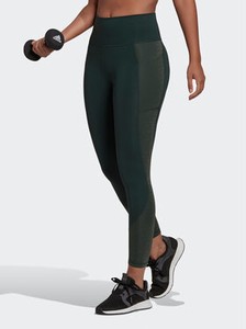 Zielone legginsy Adidas Performance w sportowym stylu