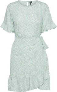 Sukienka Vero Moda z okrągłym dekoltem mini z krótkim rękawem