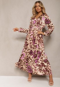 Sukienka Renee z satyny z dekoltem w kształcie litery v