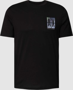 Czarny t-shirt Armani Exchange z nadrukiem w młodzieżowym stylu z bawełny