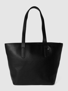 Czarna torebka Esprit ze skóry ekologicznej duża na ramię