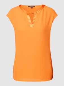 Pomarańczowa bluzka comma, z krótkim rękawem z dekoltem w kształcie litery v