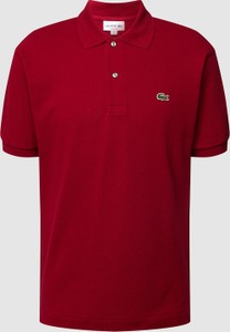 Czerwony t-shirt Lacoste w stylu casual