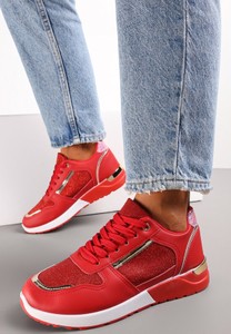 Czerwone buty sportowe Renee sznurowane