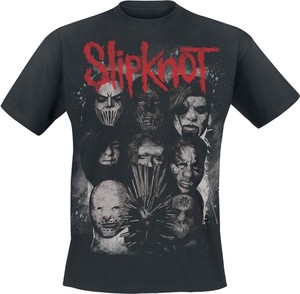 Czarny t-shirt Slipknot z nadrukiem z krótkim rękawem