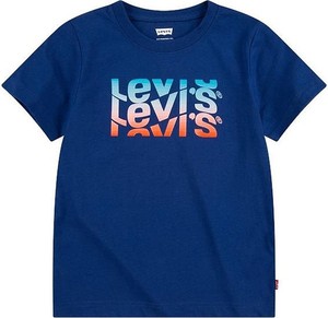 Granatowa koszulka dziecięca Levis dla chłopców z bawełny