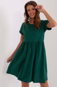Zielona sukienka 5.10.15 w stylu casual z okrągłym dekoltem z krótkim rękawem