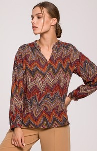 Bluzka Style z dekoltem w kształcie litery v z długim rękawem w stylu casual