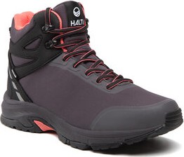 Czarne buty trekkingowe Halti sznurowane z płaską podeszwą