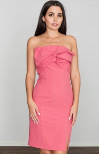 Różowa sukienka Figl hiszpanka mini bez rękawów