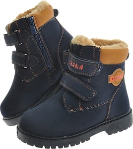 Granatowe buty dziecięce zimowe Pantofelek24 dla chłopców na rzepy
