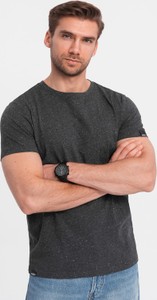 Czarny t-shirt Ombre z bawełny z krótkim rękawem w stylu casual