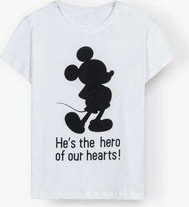 T-shirt Mickey z bawełny w młodzieżowym stylu z krótkim rękawem