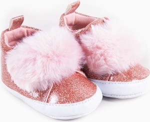 Różowe buciki niemowlęce Yoclub dla dziewczynek