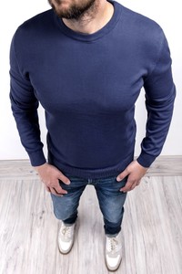 Niebieski sweter Risardi w stylu casual
