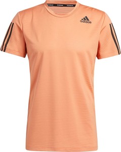 Pomarańczowy t-shirt Adidas z tkaniny z krótkim rękawem