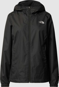 Czarna kurtka The North Face w sportowym stylu z kapturem krótka