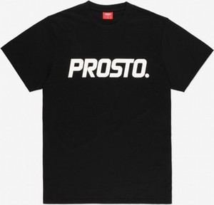 Czarny t-shirt Prosto. w młodzieżowym stylu z bawełny