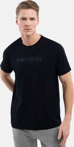 Czarny t-shirt Volcano z bawełny