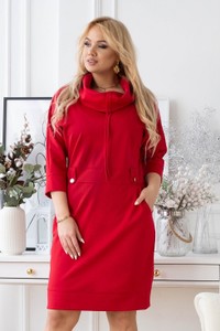 Czerwona sukienka Sklep XL-ka z dresówki mini