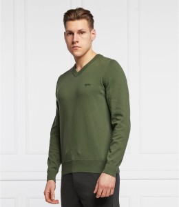 Zielony sweter Hugo Boss ze stójką