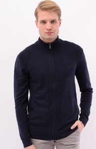 Granatowy sweter Guess z wełny w stylu casual ze stójką
