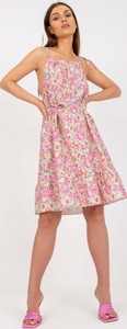 Sukienka Rue Paris mini z okrągłym dekoltem rozkloszowana