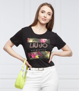 T-shirt Liu-Jo z okrągłym dekoltem z krótkim rękawem w młodzieżowym stylu