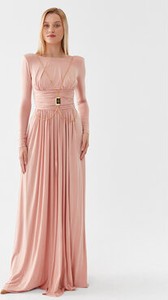Różowa sukienka Elisabetta Franchi bez rękawów maxi