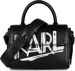 Czarna torebka Karl Lagerfeld duża lakierowana ze skóry