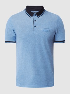 Niebieska koszulka polo Pierre Cardin w stylu casual z krótkim rękawem