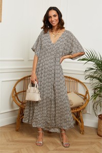 Sukienka L'armoire De Suzette z bawełny z dekoltem w kształcie litery v