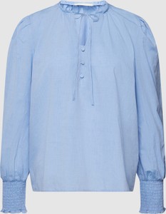 Niebieska bluzka Esprit w stylu casual z bawełny z długim rękawem