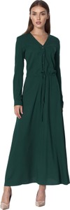Zielona sukienka Nife maxi z długim rękawem