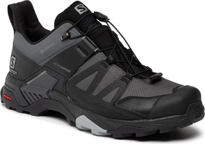 Czarne buty trekkingowe Salomon z goretexu sznurowane