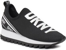 Czarne buty sportowe DKNY z płaską podeszwą w sportowym stylu