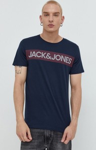 T-shirt Jack & Jones z bawełny z nadrukiem w młodzieżowym stylu