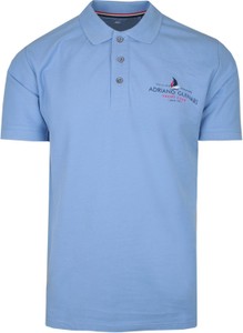 Niebieska koszulka polo Adriano Guinari z krótkim rękawem