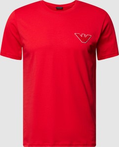 Czerwony t-shirt Emporio Armani z krótkim rękawem