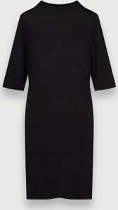 Czarna sukienka Molton z okrągłym dekoltem mini w stylu casual