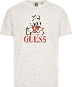 T-shirt Guess w młodzieżowym stylu z krótkim rękawem z bawełny
