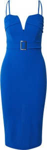 Niebieska sukienka WAL G. midi na ramiączkach