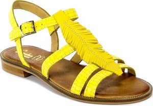 Żółte sandały Contes z klamrami