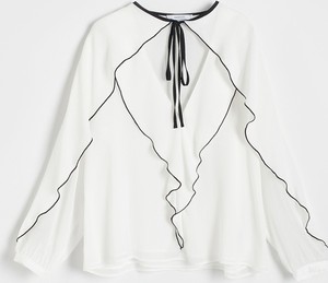 Bluzka Reserved z tkaniny z dekoltem w kształcie litery v