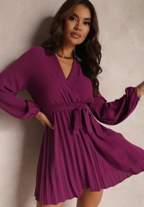 Fioletowa sukienka Renee w stylu casual mini wyszczuplająca