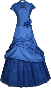 Niebieska sukienka Fokus z krótkim rękawem