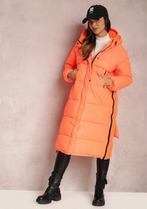 Pomarańczowa kurtka Renee długa w stylu casual