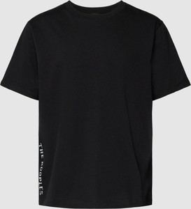 Czarny t-shirt The Kooples z krótkim rękawem z bawełny z nadrukiem